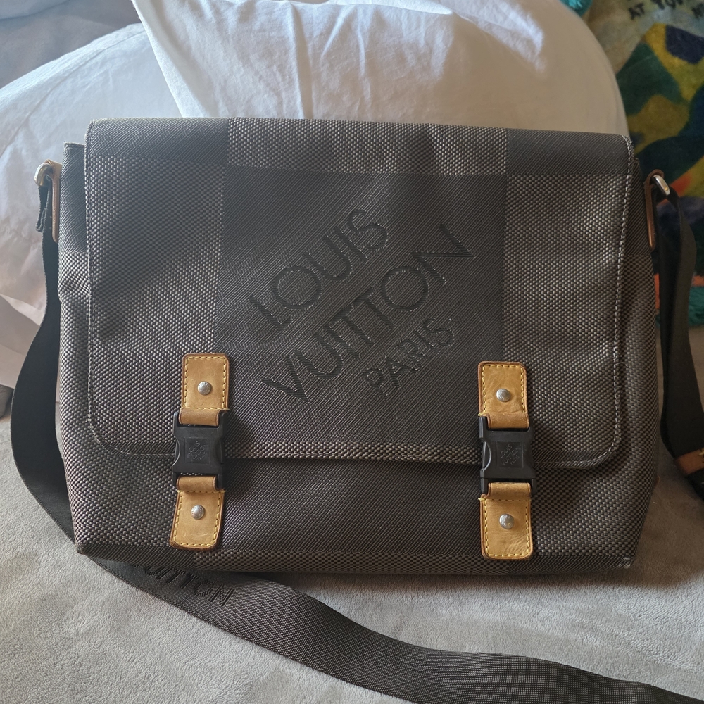 Louis Vuitton Gray and Tan Men's Bag